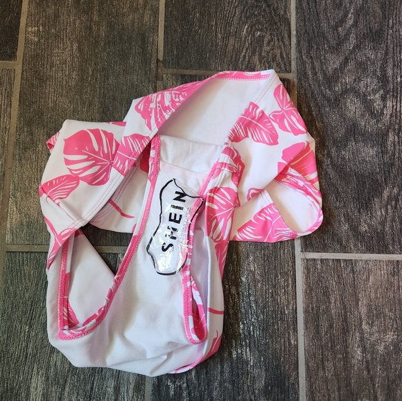 Pink palm High-waisted bikini bottoms - Picture 4 of 7